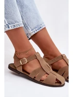 Dámské sandály Ploché Khaki model 21960876 - Boto