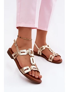 Dámské sandály Ploché Zlaté model 22133805 - S.Barski