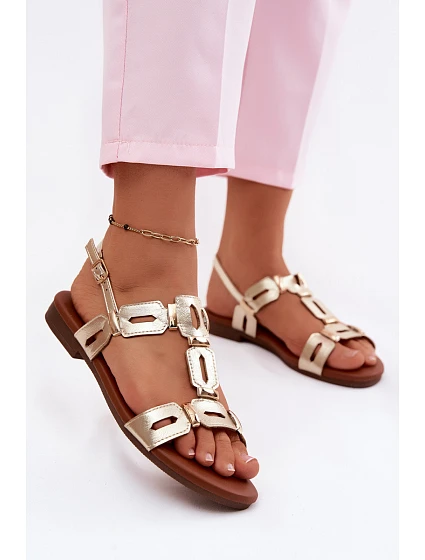Dámské sandály Ploché Zlaté model 22133805 - S.Barski