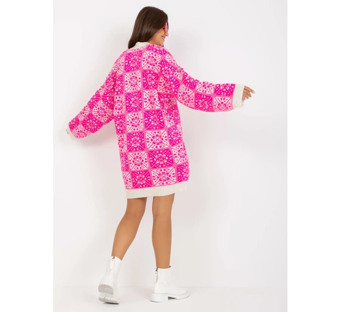 Dámsky sveter LC SW 0301 biely a ružový