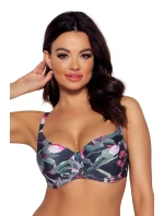 Dámska plavková podprsenka SK-167 Tmavomodrá s kvetmi - Ava