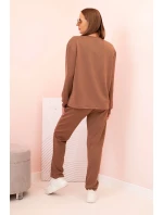 Komplet dámský máslový mikina a kalhoty s gumou camelový Komplet dámský máslový mikina a kalhoty s gumou camelový