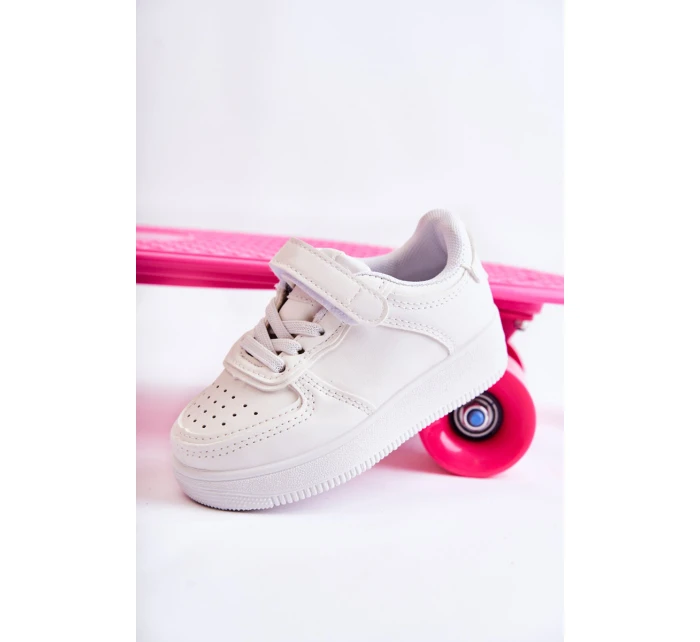 Dziecięce Buty Sportowe Na Rzepy Białe Elike