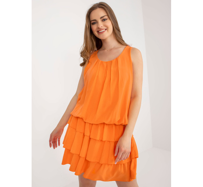Oranžové šaty s volánmi OCH BELLA