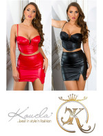 Sexy Koucla faux leather crop top
