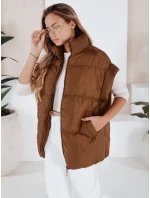 Dámská prošívaná vesta camel Dstreet model 21966304 - FashionStreet