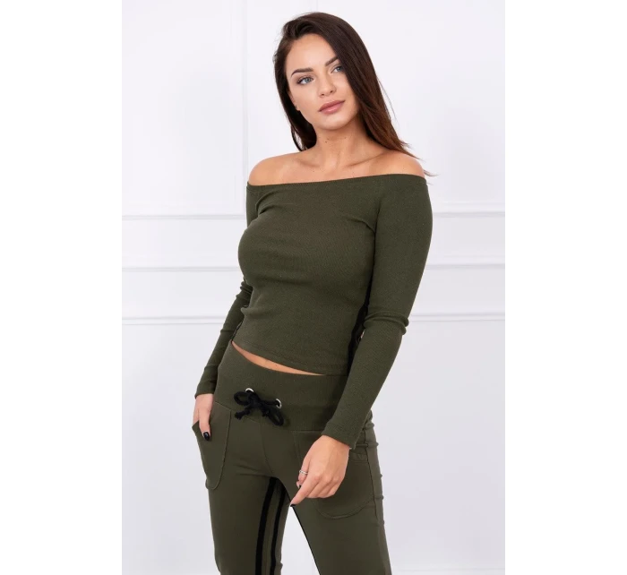 Súprava s dvojitými pruhmi v khaki farbe