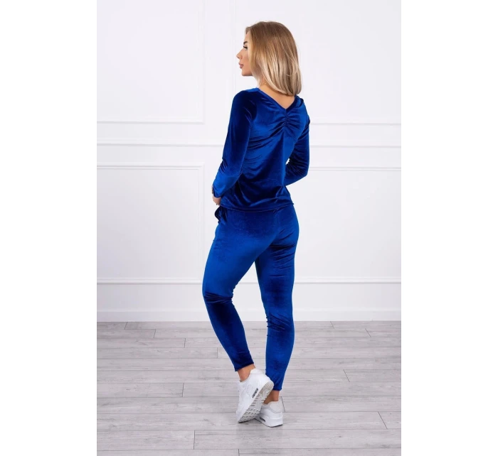 Velúrová súprava so zadným popruhom chrpovo modrá Velúrová súprava so zadným popruhom chrpovo modrá