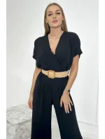 Kombinéza s ozdobným pásom čierna Kombinéza s ozdobným pásom čierna