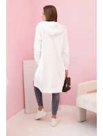 Dámska zateplená mikina s kapucňou a zipsom ecru