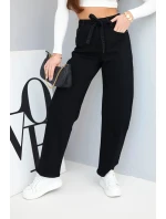 Dámské džíny s vysokým pasem a páskem černé