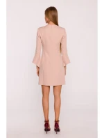 model 21296023 Šaty s širokými manžetami béžové - Moe model 21296023 Šaty s širokými manžetami béžové - Moe
