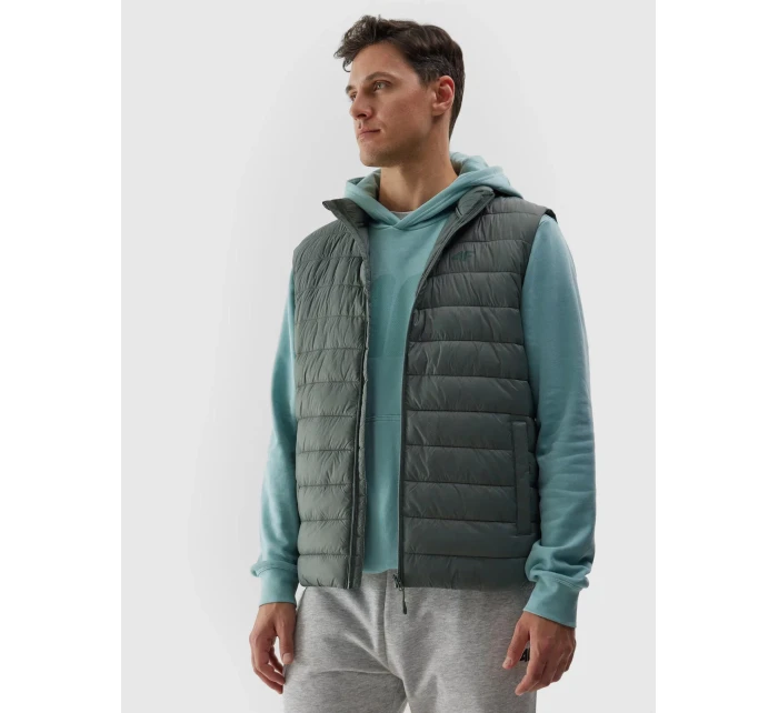 Pánská péřová vesta s model 20437840 výplní zelená - 4F Pánská péřová vesta s model 20437840 výplní zelená - 4F