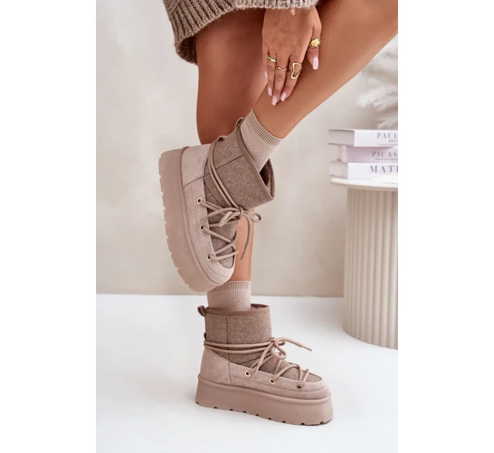 Snežnice s viazaním na platforme béžové Mavora Snežnice s viazaním na platforme béžové Mavora