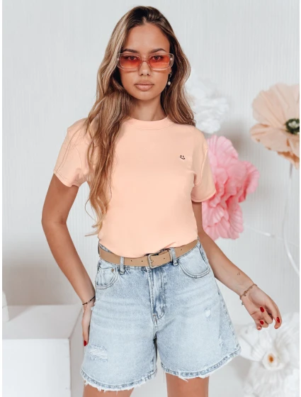 Dámske rebrované tričko SMILE FOR YOU ružové FashionStreet RY2907