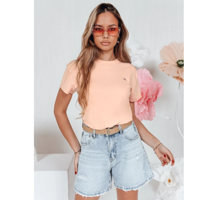 Dámske rebrované tričko SMILE FOR YOU ružové FashionStreet RY2907