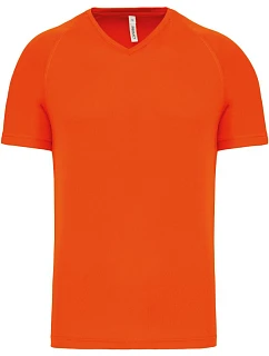 Kariban ProAct PA 476 Pánske športové tričko s výstrihom do V 20.P476 fluorescenčná oranžová
