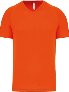 Kariban ProAct PA 476 Pánske športové tričko s výstrihom do V 20.P476 fluorescenčná oranžová