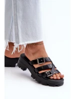 Pachnące Klapki Damskie Na Niskim Obcasie ZAXY NN285043 Czarne