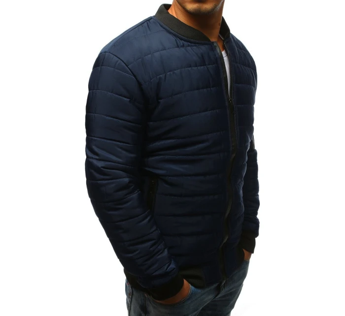 Pánská prošívaná bunda bomber tmavě modrá model 21962008 - FashionStreet