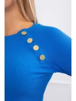 Blúzka s ozdobnými gombíkmi chrpovo modrá