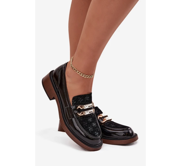 Kožené lakované dámské s detailem  Černé model 21713844 - D&A