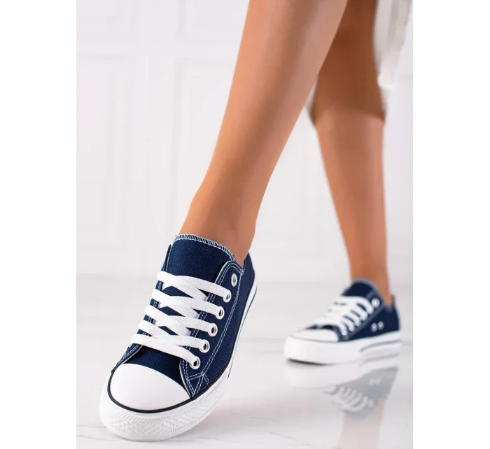 Komfortní dámské tenisky modré bez podpatku Komfortní dámské tenisky modré bez podpatku