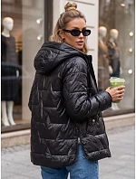 Kurtka damska przejściowa pikowana z kapturem czarna model 22342182 - FashionStreet