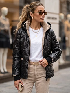 Dámska prechodná bunda s odnímateľnou kapucňou, čierna, FashionStreet TY5803