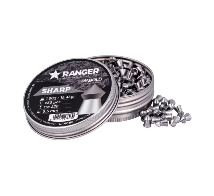5,5 mm RANGER Diabolo Sharp Point 250 granúl 1,00 g