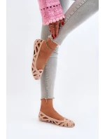 Damskie Gumowe Baleriny Nude Salam