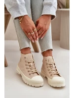 Trampki Damskie Z Cholewką Za Kostkę Big Star OO274006 Beżowe
