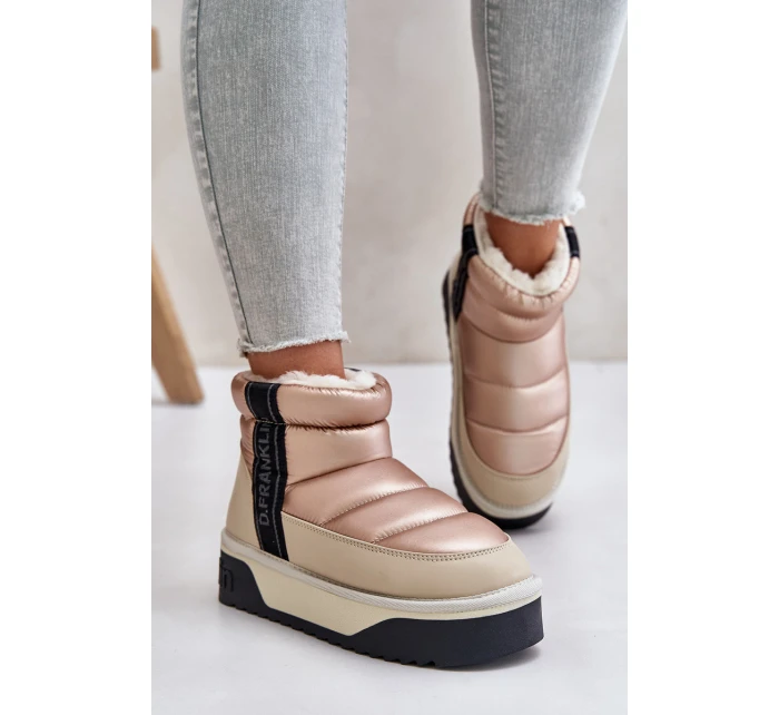 Niskie Śniegowce Na Grubej Podeszwie D.Franklin DFSH371010 Beżowe