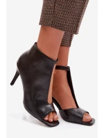 Dámské sandály na podpatku Černé Helira