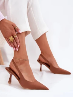 Dámske sandále na podpätku Lunira - ťava