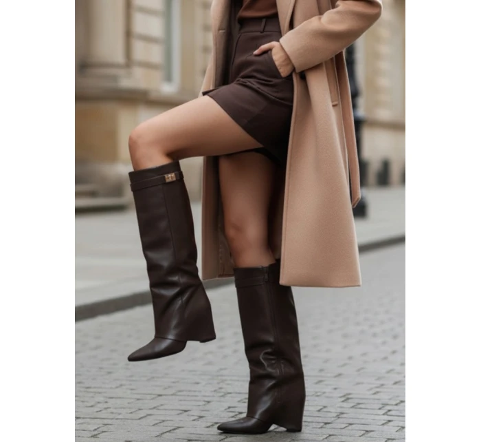 FashionStreet hnedé široké topánky ZY1028