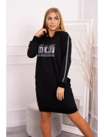 Šaty s reflexnou potlačou čierne