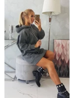 Zateplená mikina s model 18747364 nápisem oversize graphite - K-Fashion Zateplená mikina s model 18747364 nápisem oversize graphite - K-Fashion