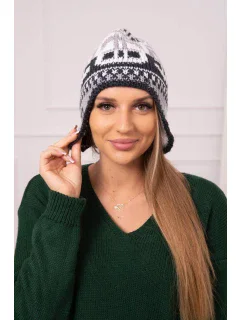 Dámska čiapka Maryla K406 biela+grafitová+tmavo šedá