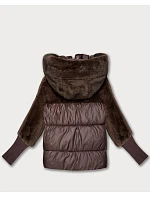 Hnědá dámská zimní bunda s kapucí Goodlookin model 21785363 - Libland