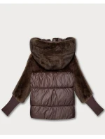 Hnědá dámská zimní bunda s kapucí Goodlookin model 21785363 - Libland