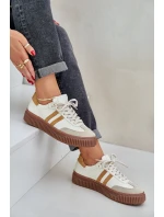 Zazoo N1068S6 Skórzane Niskie Sneakersy Damskie Na Platformie Beżowe