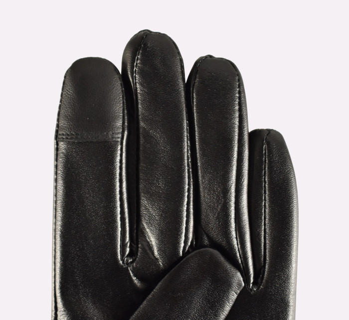 Semiline Dámske kožené antibakteriálne rukavice P8200 Black