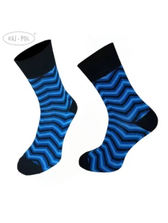 Pánske ponožky Funny 11 modré so vzorom - Raj-Pol
