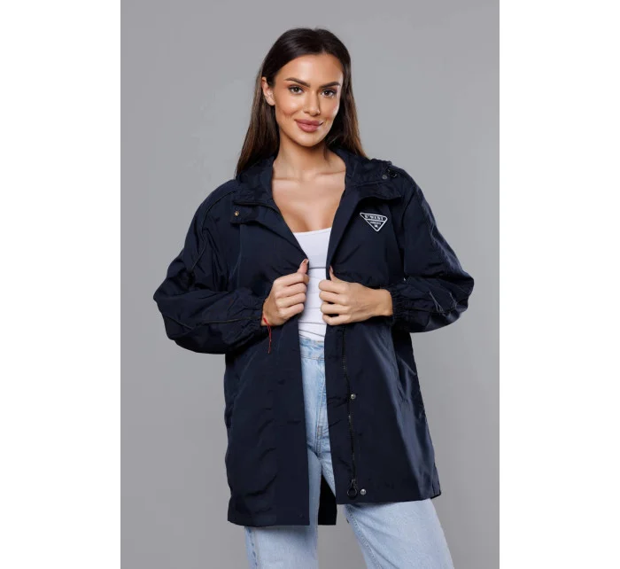 Tmavě modrá tenká dámská bunda s podšívkou model 18019142 - S'WEST
