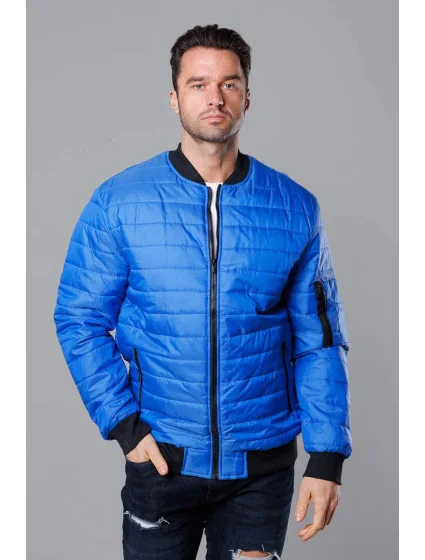 Prešívaná pánska bunda typu "bomber" v nevädzovej farbe (MY02-7) Prešívaná pánska bunda typu "bomber" v nevädzovej farbe (MY02-7)