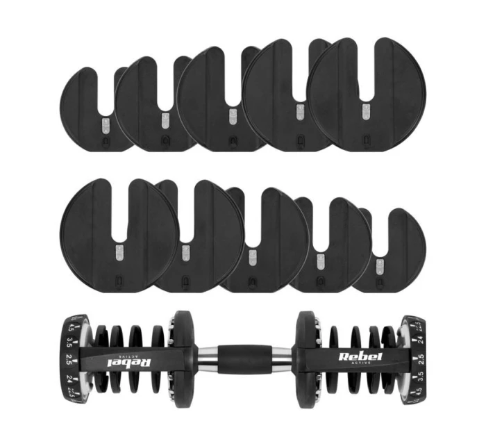 REBEL ACTIVE 24 kg nastaviteľná liatinová činka automatická REBEL ACTIVE 24 kg nastaviteľná liatinová činka automatická