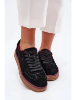 Zamszowe Damskie Sneakersy Daniel Lopez Just Dare SS2D4006 Czarne