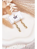 Visací náušnice se zirkony Pozlacená ocel Visací náušnice se zirkony Pozlacená ocel