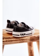 Dětské látkové tenisky se suchým zipem BIG STAR KK374074 Černý a bílý Dětské látkové tenisky se suchým zipem BIG STAR KK374074 Černý a bílý